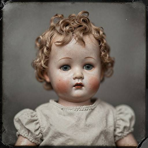 Distressed Antique Bisque Doll Portrait