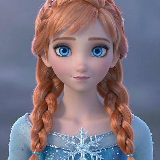 Dreamy Anime Girl with Snowflake Design