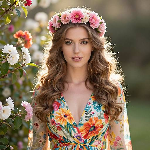 Spring Blossom Portrait of Young Woman