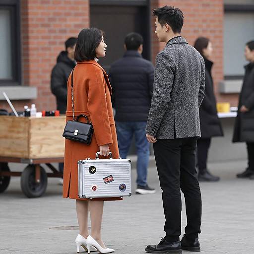 Urban Couple Portrait with Briefcase