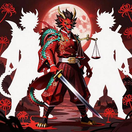 Kazeful Dragon Demon-Slayer Beneath Blood Moon