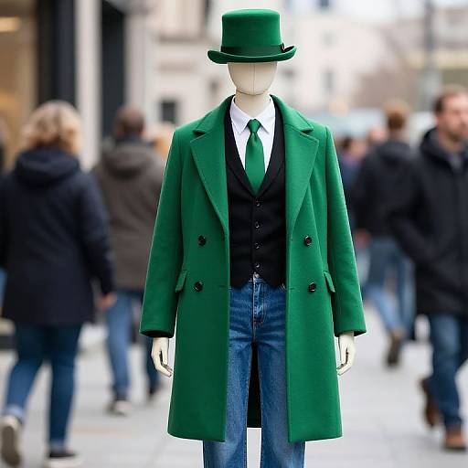 Mannequin Dressed in Green Outfit