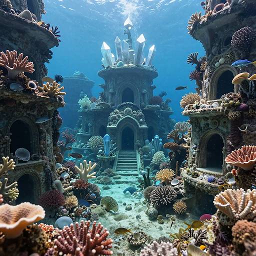 Underwater Coral City Ruins