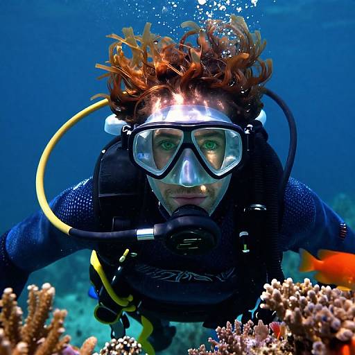 Ethereal Deep-Sea Diver Portrait