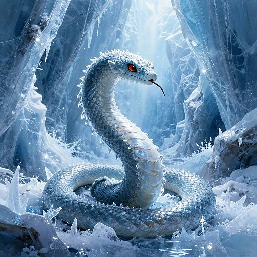 Ice Serpent Queen in Glacial Crevasse