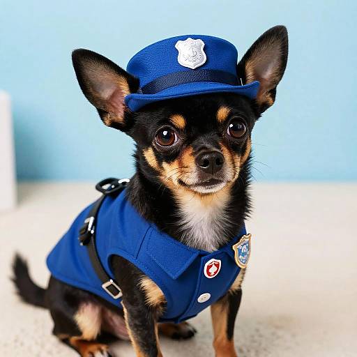 Adorable Police Chihuahua Portrait
