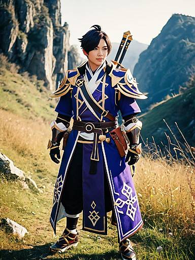 Photorealistic Man in Genshin Outfit