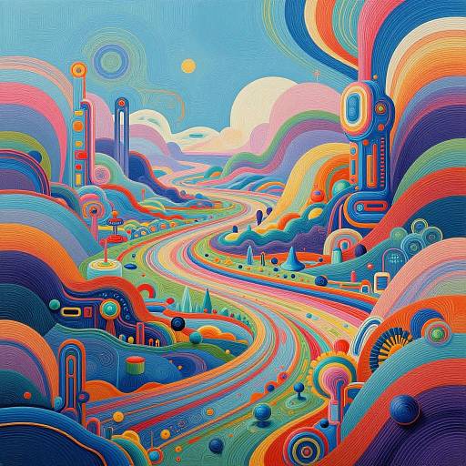 Surreal AI-Generated Futuristic Landscape