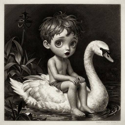Melancholic Swan Rider Portrait