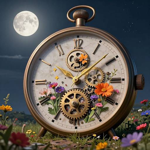 Surreal Midnight Timepiece Fantasy