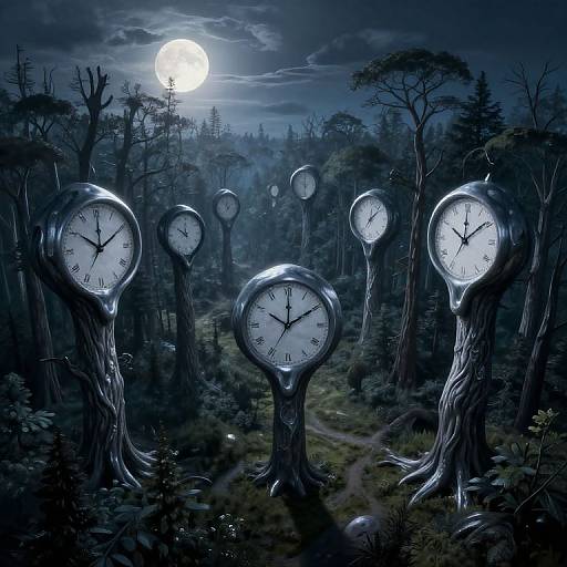 Surreal Moonlit Forest Dreamscape