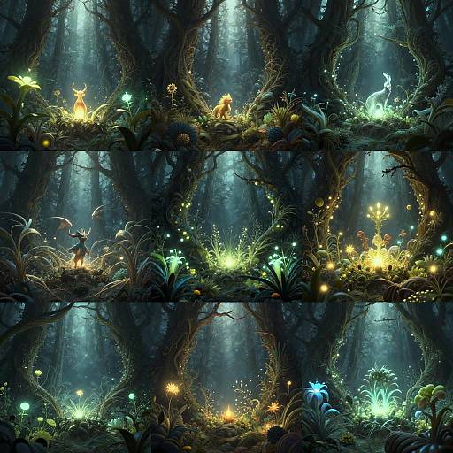 Mythical Glowing Forest Variations