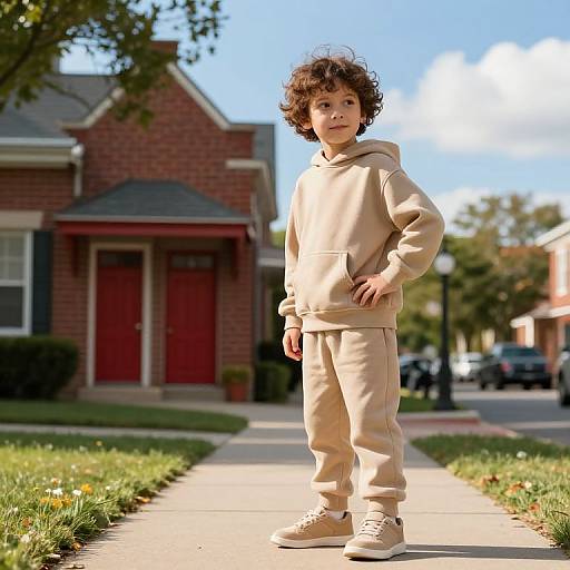 Curious Boy in Suburban Afternoon