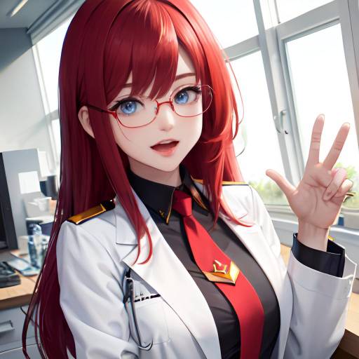 Aesthetic Kurisu Makise in Lab Setting