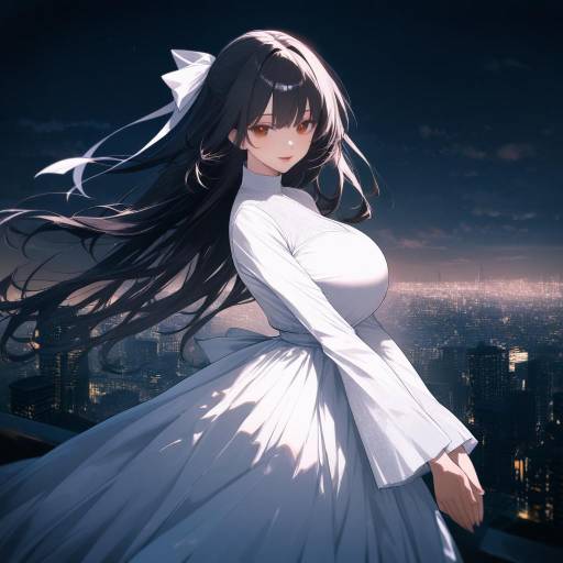 Majestic Night Cityscape with Tohru Honda