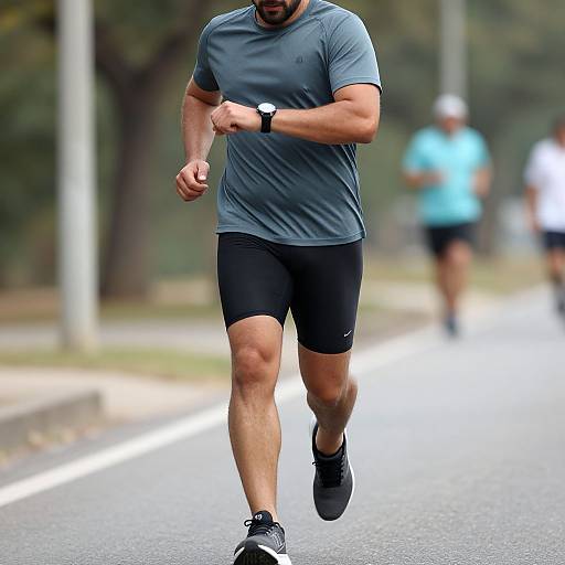 Realistic Solo Running Man Outdoors