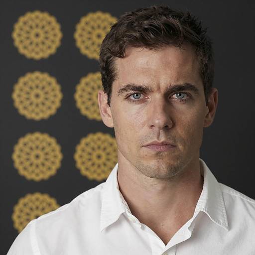 Serious Man in White Shirt Portrait