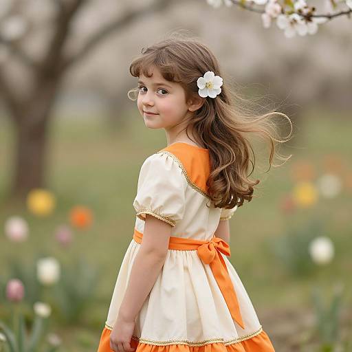 Whimsical Young Girl in Floral Elegance