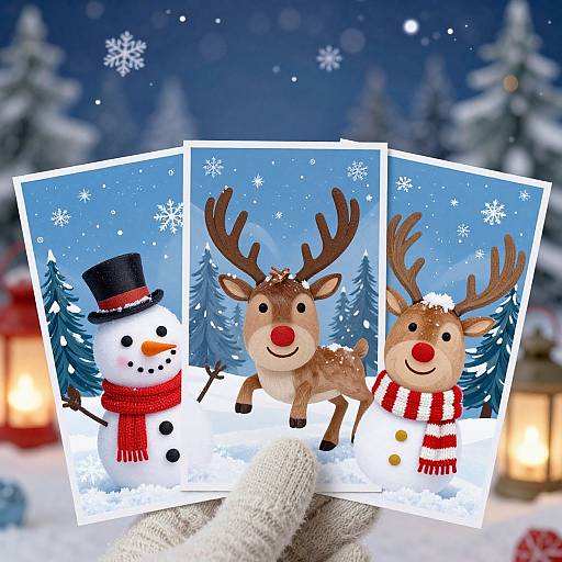Whimsical Winter Wonderland Face Cards