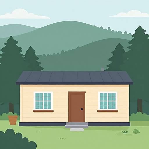 Minimalist Bathhouse Illustration in Arkansas