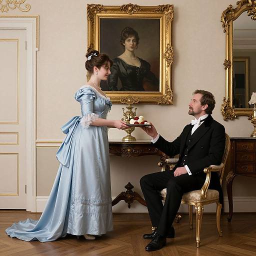 Elegant Victorian Drawing Room Scene