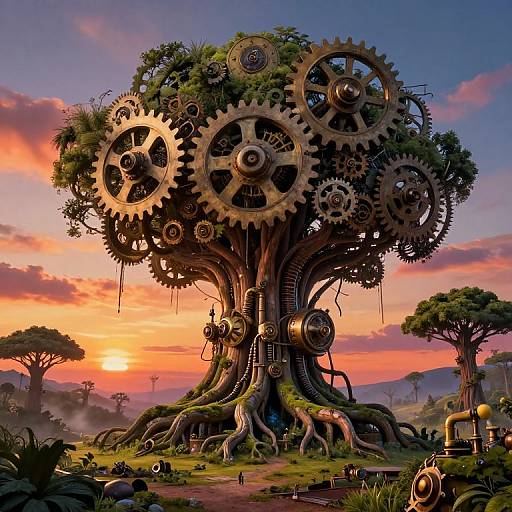 Surreal Steampunk Nature Dreamscape