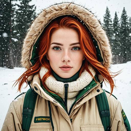 Winter Scene with Red-Haired Woman