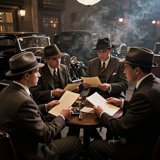 Vintage Mafia Gangster Meeting Noir