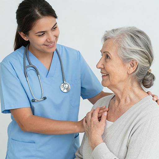 Compassionate Caregiver with Elderly Woman