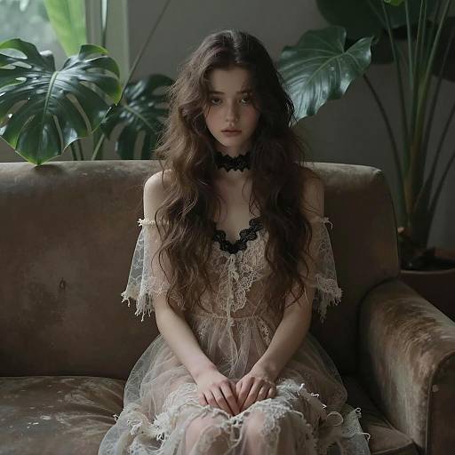 Ethereal Portrait of a Melancholic Woman