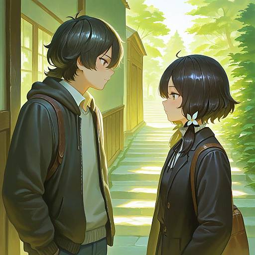 Illustration of Andrew graves, the coffin of andy and leyley in the style of Fjsmu