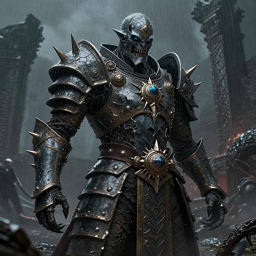 Ancient Broken Golem in Dark Ceremonial Armor