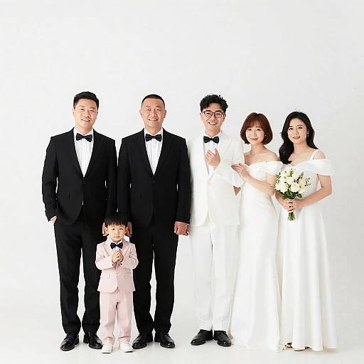 Formal Wedding Portrait with Six People