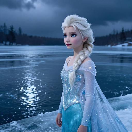 Cinematic Elsa Costume by Frozen Lake