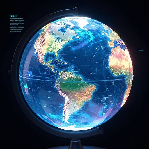 Colorful Holographic Globe Infographics