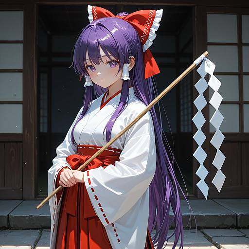 Illustration of Hakurei reimu (pc-98), touhou in the style of Ray-k