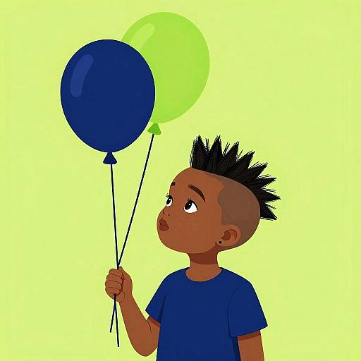 Afrofuturism Child with Balloons