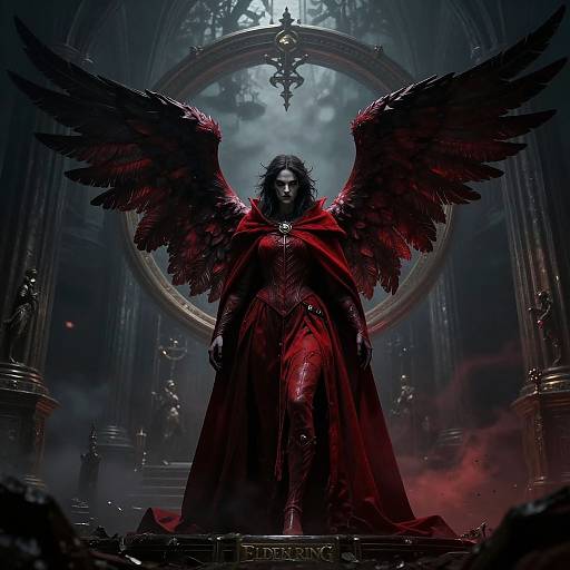 Hyperrealistic Dark Angel in Elden Ring