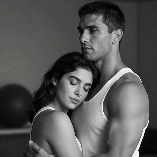 Intimate Moment in Black and White