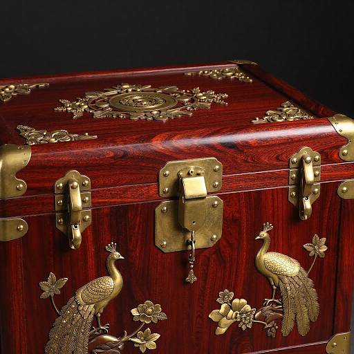 Antique Chinese Trunk with Brass Embellishments