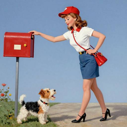 Lucille Ball as Mail Carrier with Dog