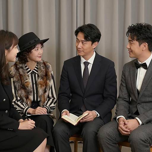 Group Discussion in Formal Attire