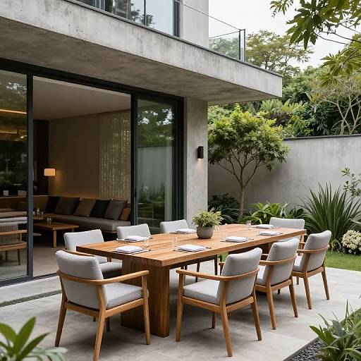 Modern Outdoor Dining with Cozy Lounge