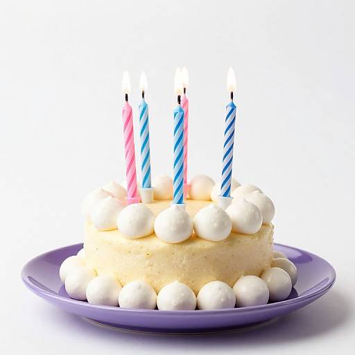 Colorful Birthday Cake with Candles