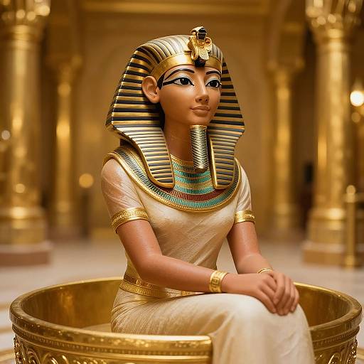 Photorealistic Egyptian Throne Portrait