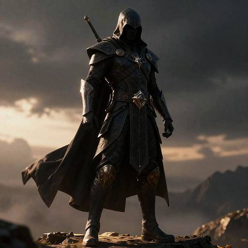 Shadow Assassin in Detailed Fantasy Armor