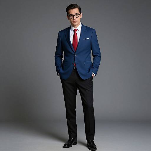 Suave Man in Sharp Blue Suit