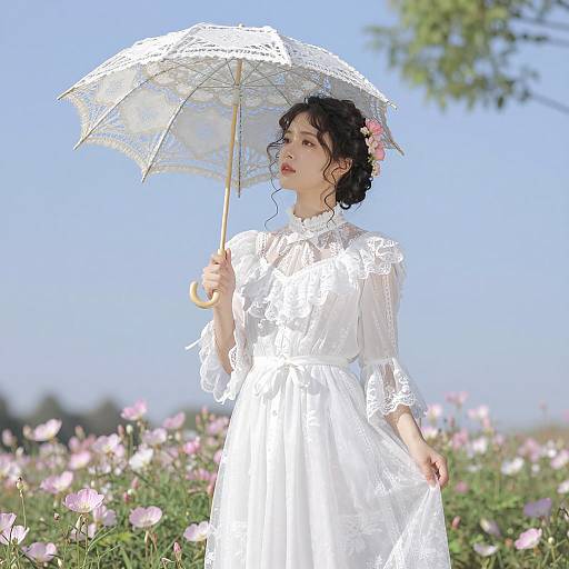 Serene Woman in Victorian Elegance