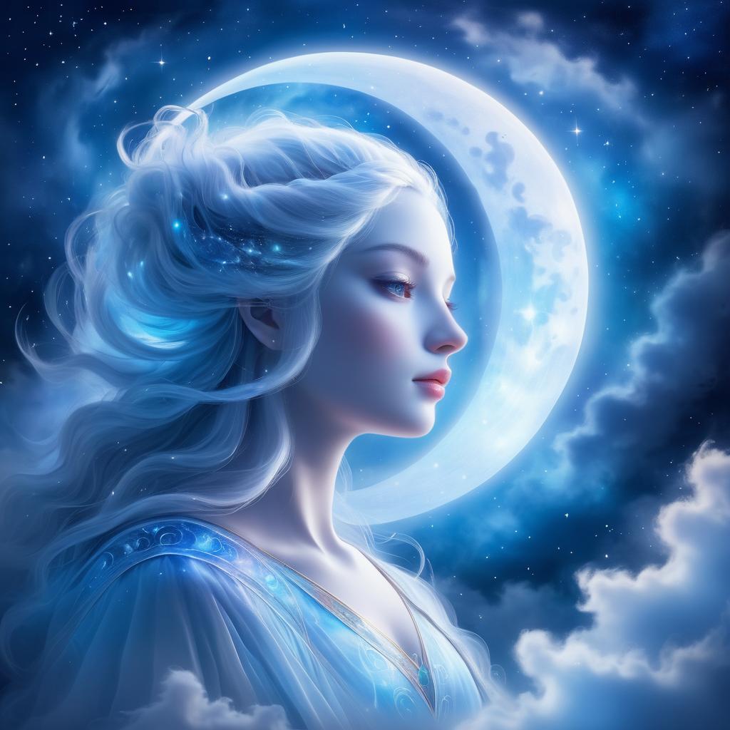 Enchanting Moon Spirit in Celestial Art