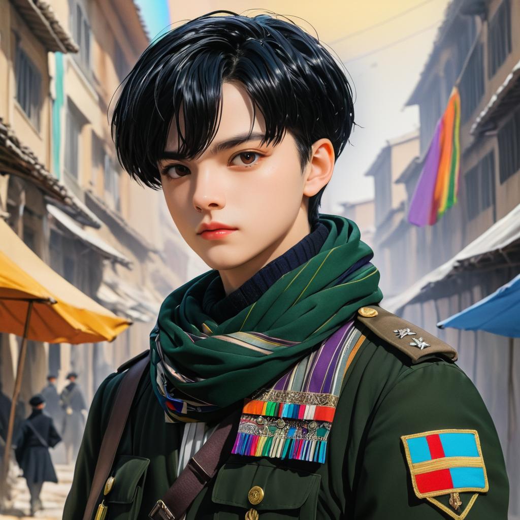 Aesthetic Levi Ackerman in Military Uniform